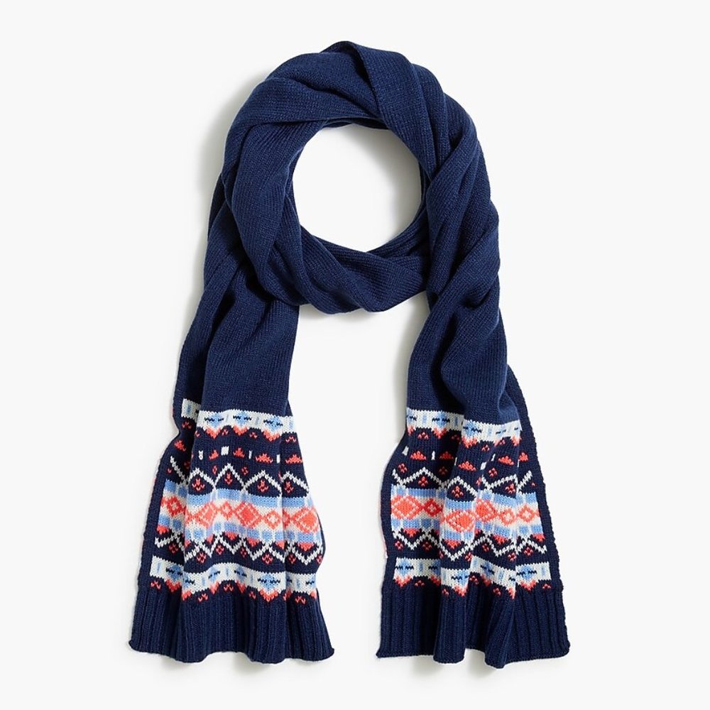 NWT -- J.CREW Fair Isle Scarf and Mittens Duo